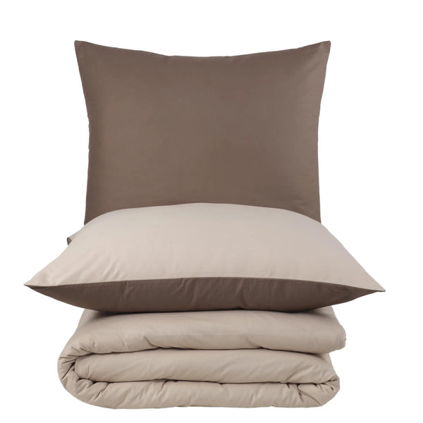100% Baumwolle A-B Renforcé Bettwäsche - Beige