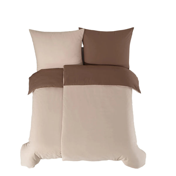 100% Baumwolle A-B Renforcé Bettwäsche - Beige