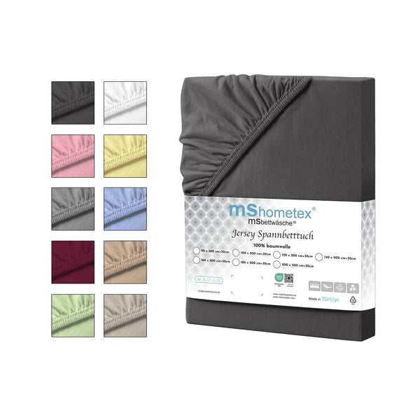 100 % Baumwolle Jersey Spannbettlaken – Anthrazit