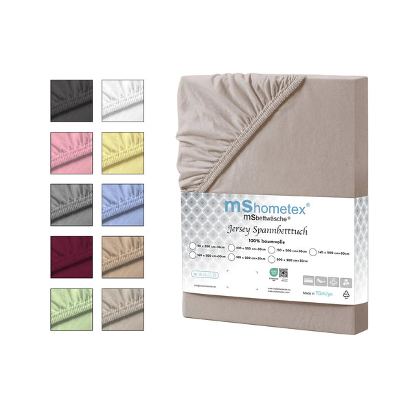 100% Baumwolle Jersey Spannbetttuch - Beige