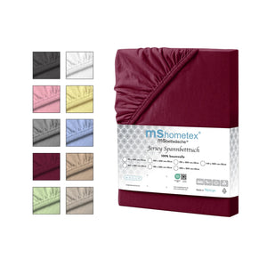 100 % Baumwolle Jersey Spannbetttuch - Bordeaux