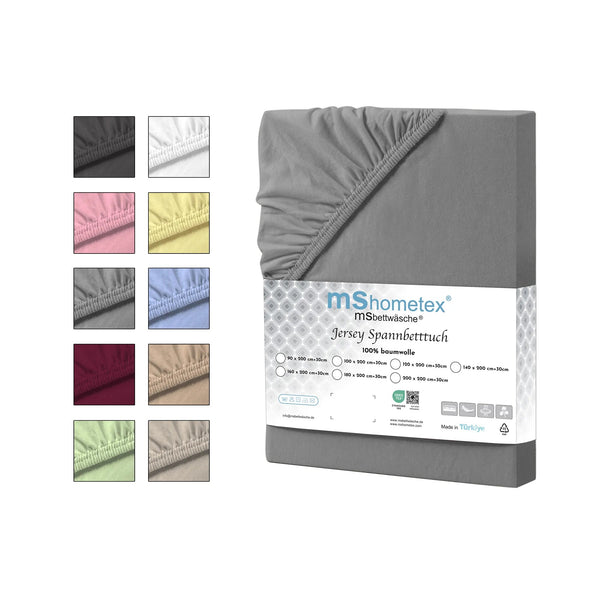 100 % Baumwolle Jersey Spannbettlaken – Grau
