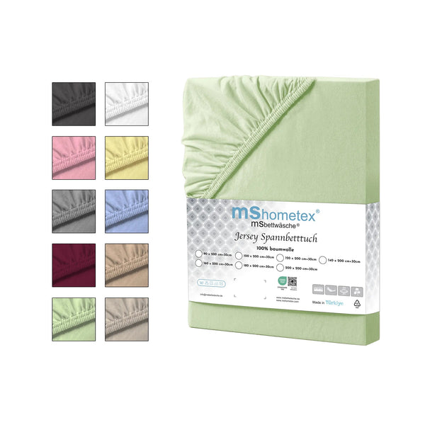 100 % Baumwolle Jersey Spannbetttuch - Grün
