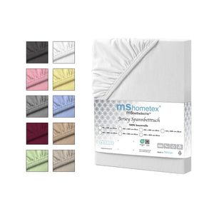 100 % Baumwolle Jersey Spannbetttuch - Weiß