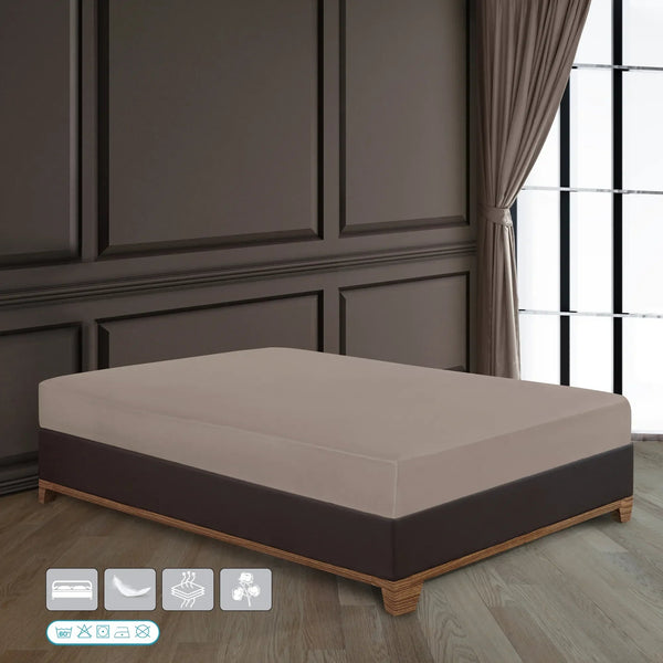 100% Baumwolle Jersey Spannbetttuch - Beige