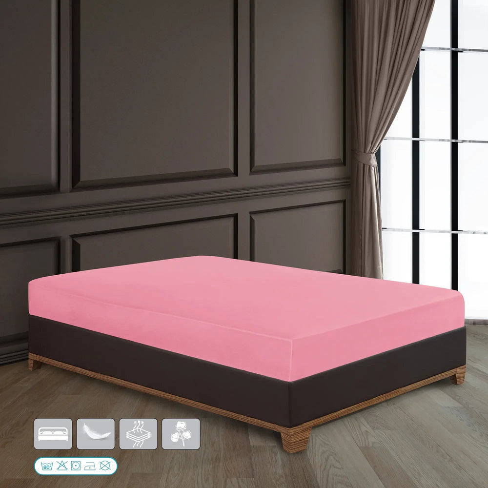100% Baumwolle Jersey Spanbetttuch - Rosa