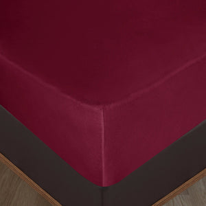 100 % Baumwolle Jersey Spannbetttuch - Bordeaux