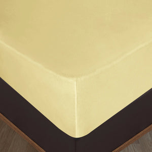 100% Baumwolle Jersey Spanbetttuch - Gelb