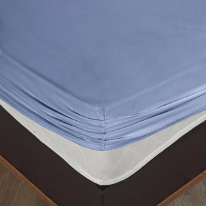 100% Baumwolle Jersey Spanbetttuch - Blau