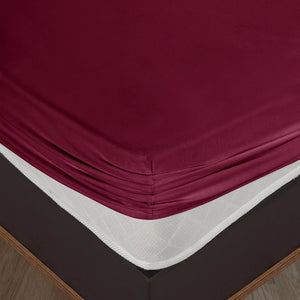 100 % Baumwolle Jersey Spannbetttuch - Bordeaux