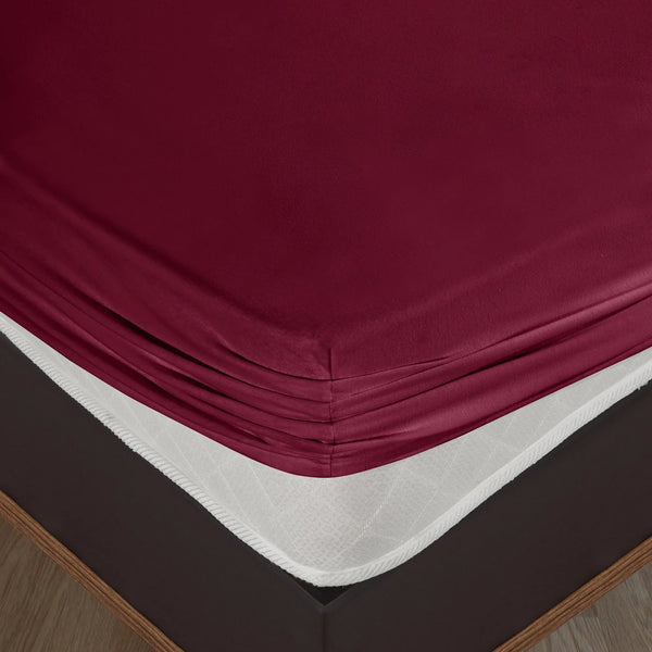 100 % Baumwolle Jersey Spannbetttuch - Bordeaux