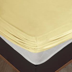 100% Baumwolle Jersey Spanbetttuch - Gelb
