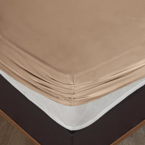 100% Baumwolle Jersey Spanbetttuch - Sand