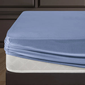 100% Baumwolle Jersey Spanbetttuch - Blau