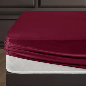 100 % Baumwolle Jersey Spannbetttuch - Bordeaux