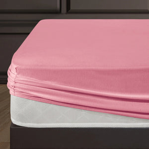 100% Baumwolle Jersey Spannbettlaken - Rosa
