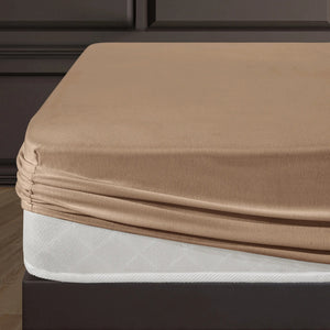 100% Baumwolle Jersey Spanbetttuch - Sand