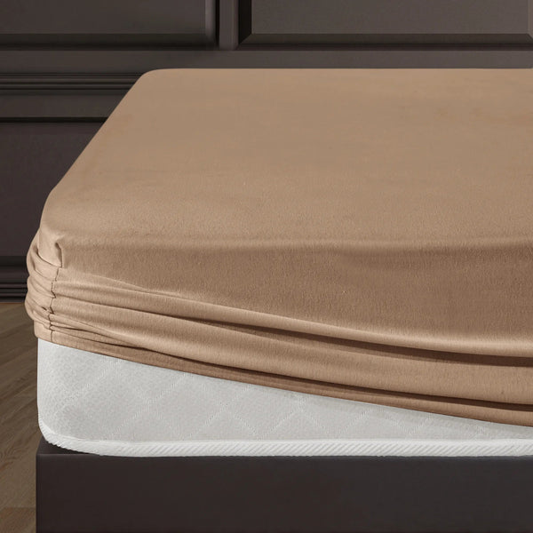 100% Baumwolle Jersey Spanbetttuch - Sand