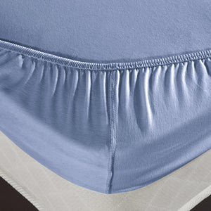 100% Baumwolle Jersey Spanbetttuch - Blau