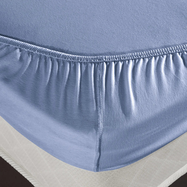 100% Baumwolle Jersey Spanbetttuch - Blau