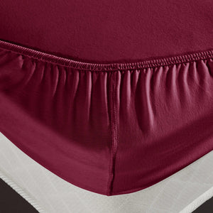 100 % Baumwolle Jersey Spannbetttuch - Bordeaux