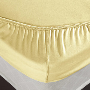 100% Baumwolle Jersey Spanbetttuch - Gelb
