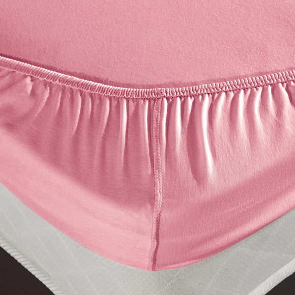 100% Baumwolle Jersey Spannbettlaken - Rosa