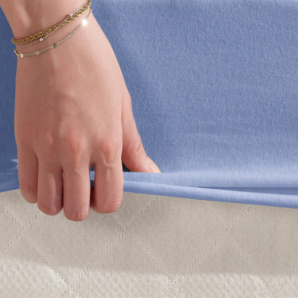 100% Baumwolle Jersey Spanbetttuch - Blau