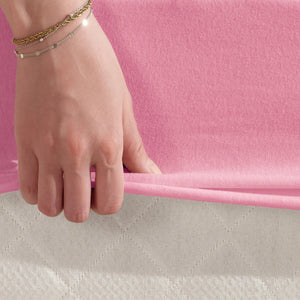 100% Baumwolle Jersey Spannbettlaken - Rosa