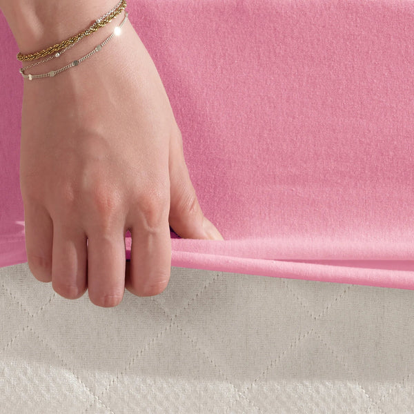 100% Baumwolle Jersey Spannbettlaken - Rosa