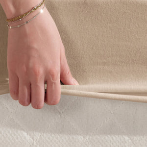 100% Baumwolle Jersey Spanbetttuch - Sand