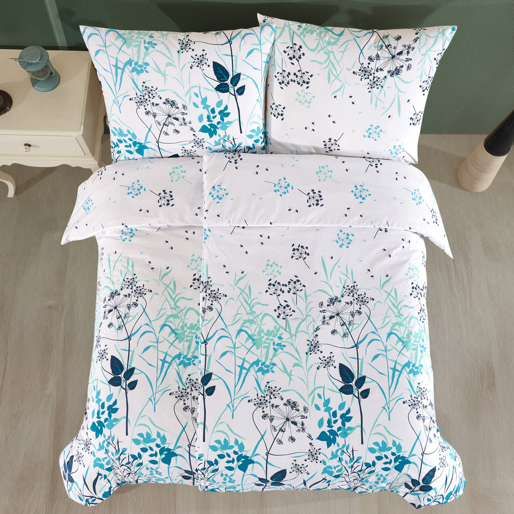 100% Baumwolle Renforcé Bettwäsche - Blue Garden