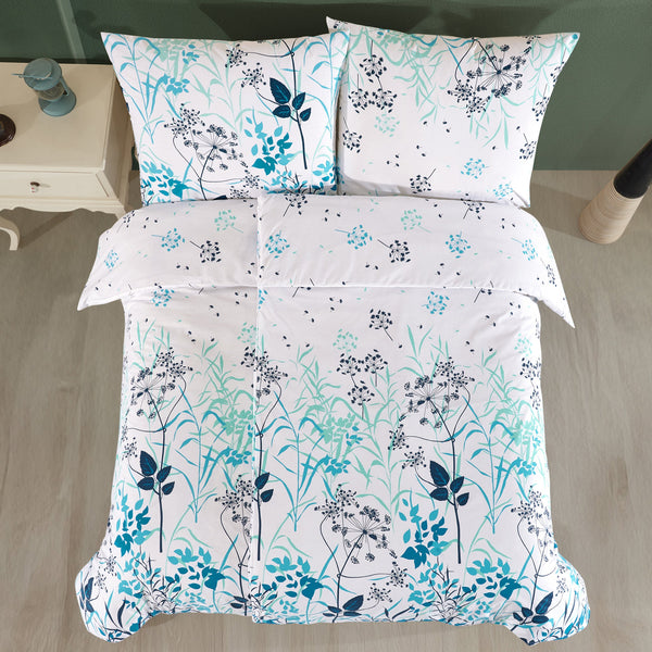 100% Baumwolle Renforcé Bettwäsche - Blue Garden