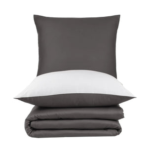 100% Baumwolle A-B Satin-Bettwäsche - Anthrazit