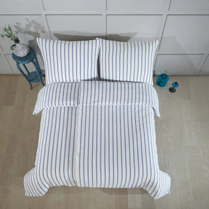 100 % Baumwolle Natural Bettwäsche Vintage – Blau