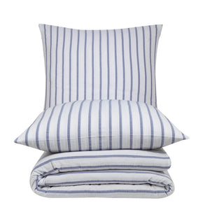 100 % Baumwolle Natural Bettwäsche Vintage – Blau