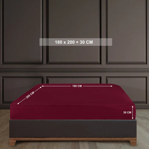 100 % Baumwolle Jersey Spannbetttuch - Bordeaux