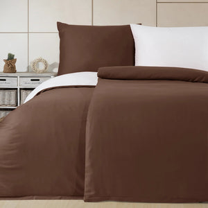 100% Baumwolle A-B Satin Bettwäsche - Braun