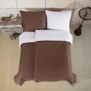 100% Baumwolle A-B Satin Bettwäsche - Braun