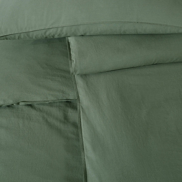 100% Baumwolle Gewaschene Bettwäsche  - Green