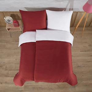 100 % Baumwolle A-B Satin-Bettwäsche – Bordeauxrot