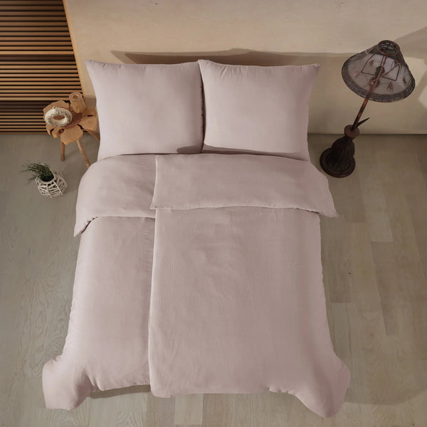 100 % Baumwolle Musselin-Bettwäsche Unifarben - Taupe