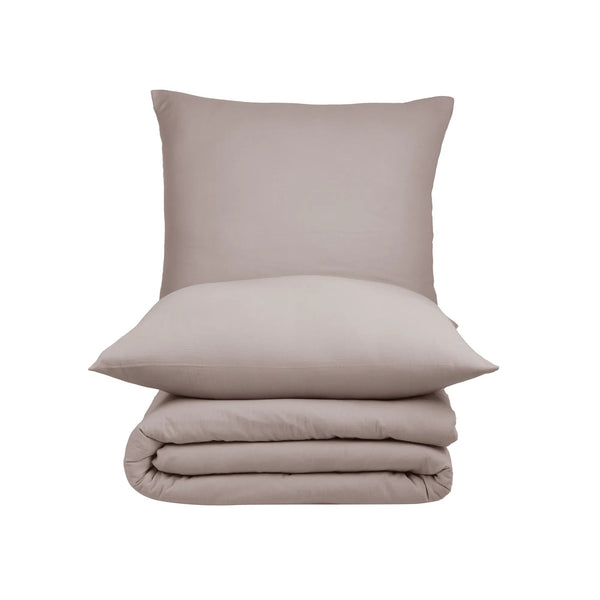 100 % Baumwolle Musselin-Bettwäsche Unifarben - Taupe