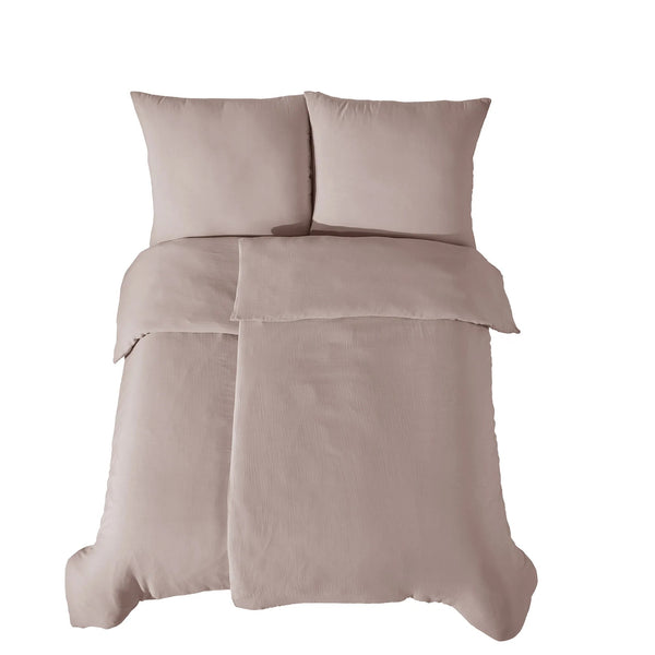 100 % Baumwolle Musselin-Bettwäsche Unifarben - Taupe
