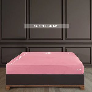 100% Baumwolle Jersey Spannbettlaken - Rosa