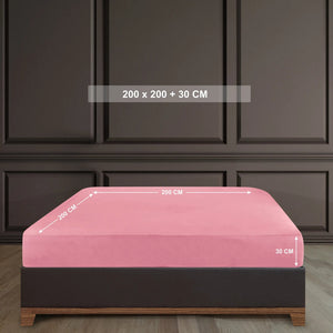 100% Baumwolle Jersey Spannbettlaken - Rosa
