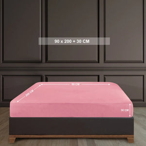 100% Baumwolle Jersey Spannbettlaken - Rosa
