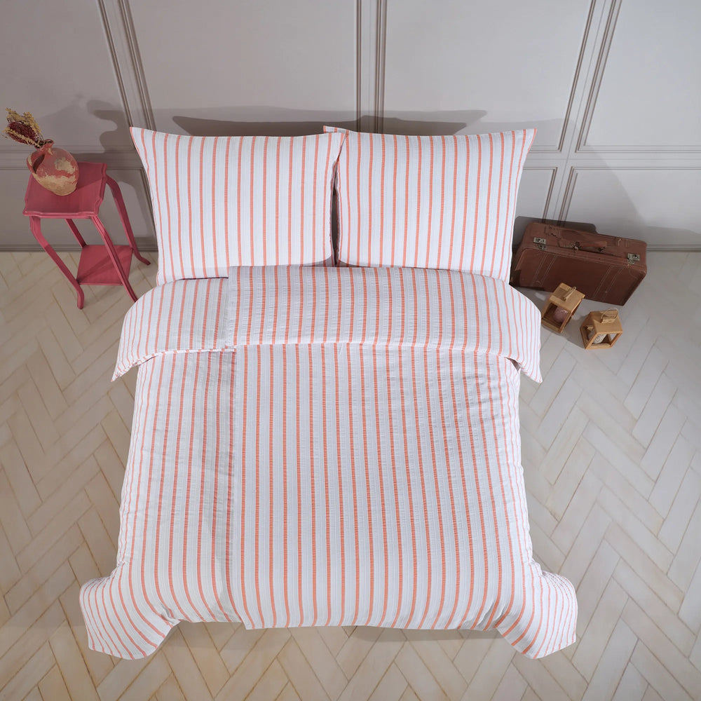 100% Baumwolle Natural Bettwäsche Vintage - Lachsfarben