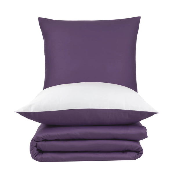 100 % Baumwolle A-B-Satin-Bettwäsche – Violett